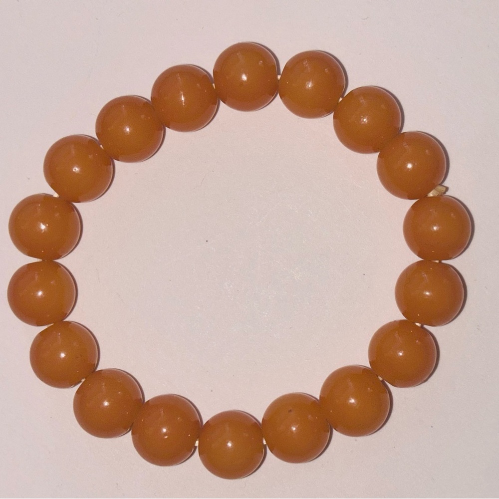 Vintage estate sale Amber-Tone glass Beaded Stretch Bracelet - Women Jewelry